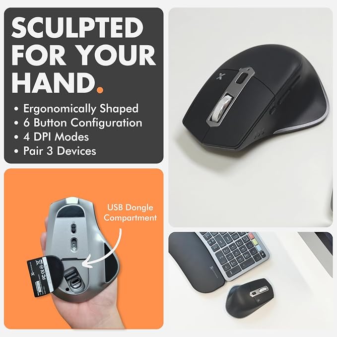X9 Ergonomic Keyboard and Mouse Wireless Combo - Ergo Split Keyboard with Wrist Rest and Mouse, 2.4G and Bluetooth, Full-Size Wireless Carpal Tunnel Ergonomic Keyboard and Mouse for Laptop and PC