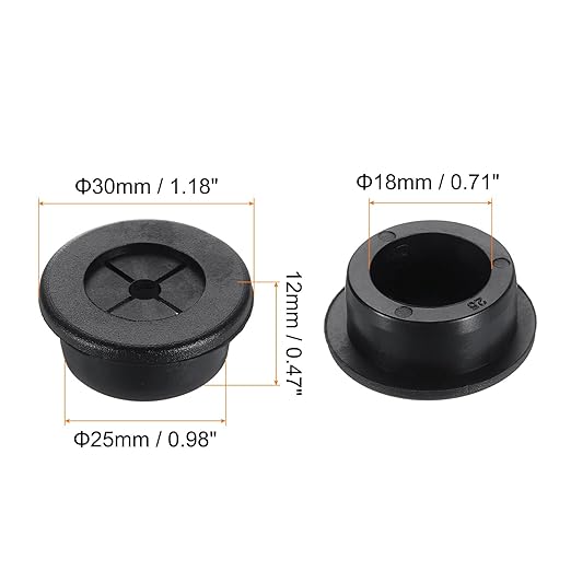 uxcell Cable Cord Grommet, 1" Inch (25mm) Desk Grommet Flexible Rubber Grommets Wire Hole Cover Pass Through for Office Computer Desk Wire Organizer, Black