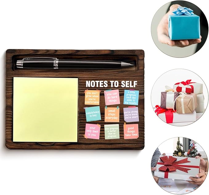 Motivational Mental Health Sticky Note Holder Positive Affirmations Gifts Note to Self Post It Note Dispenser for Therapy Office Desk Decor