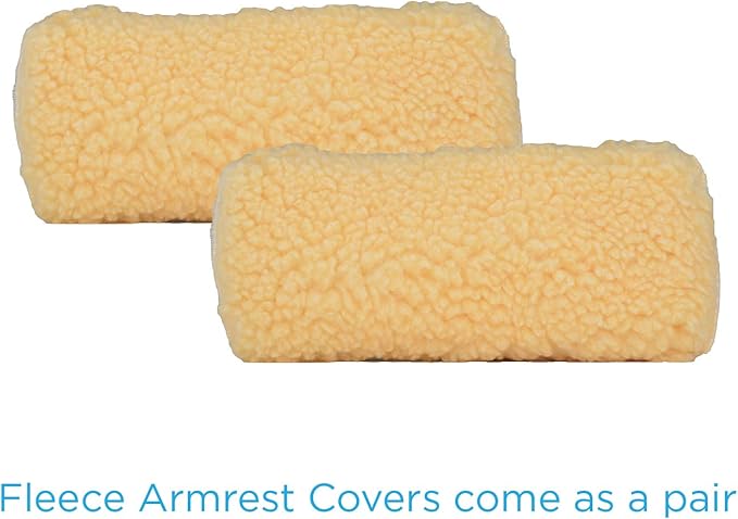 Nova Sheepskin Fleece Armrest Covers for Wheelchairs, Transport Chairs & Arm Chairs, Universal Fit, Washable, One Pair