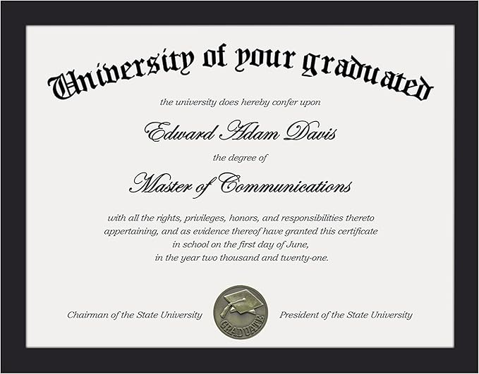 upsimples Certificate Frame with Clear Plexiglass, 8.5 by 11 Picture Diploma Document Degree Frames for Wall and Tabletop, Black, 1 Pack