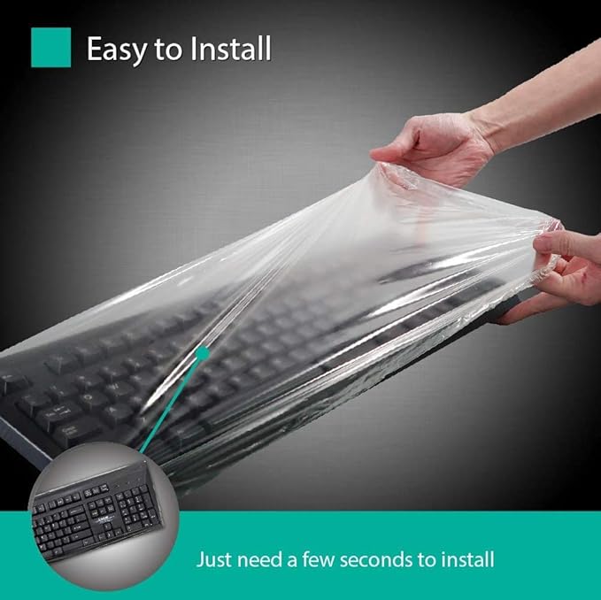 Universal Keyboard Cap [20-Pack] – Universal Fit Desktop Keyboard Cover with Numeric Keypad – Best for Hospital & Dental Use – Bulk Value Set – by Green Onions Supply