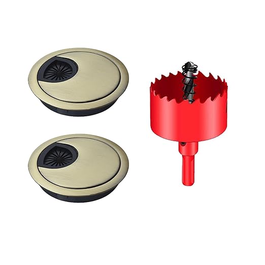TuTuYa 2PCS Desk Grommet, Bronze Desk Grommet 3-1/6inch(80mm) Desk Cable Grommet Desk Cable Hole Covers with Hole Saw, Ideal Solution for Office and Home Table Cable (Bronze,3-1/6inch)