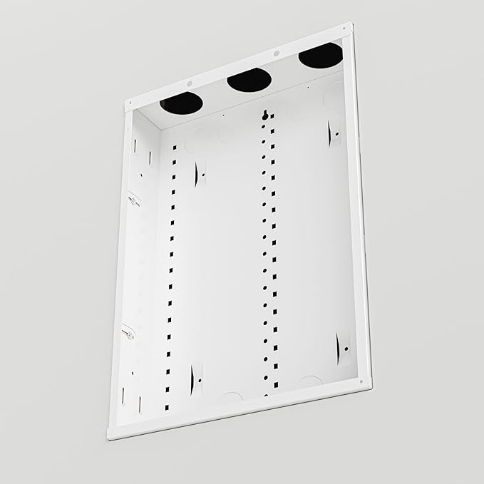 Legrand On-Q 20-Inch Structured Wiring Enclosure with Screw-On Cover, Durable Steel, Cable Management, Recessed or Surface Mount, Compatible with On-Q Accessories, Glossy White