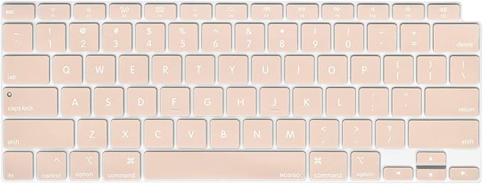MOSISO Keyboard Cover Compatible with MacBook Air 13 inch 2022 2021 2020 Release A2337 M1 A2179 Retina Display with Touch ID Backlit Magic Keyboard, Waterproof Protective Silicone Skin, Camel