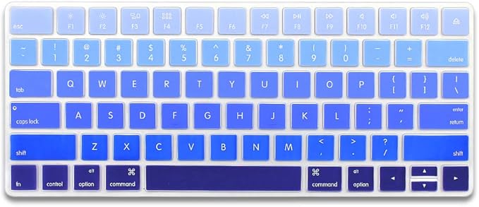ProElife Ultra Thin Silicone Keyboard Protector Cover Skin for Apple Magic Keyboard & Magic Keyboard 2 (U.S Version, Model: MLA22L/A-A1644, Without Numeric Keypad) (Ombre Blue)