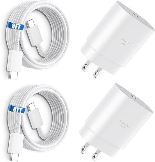 25W Super Fast Charger Type C, S24 S23 Ultra Charger PD/PPS USB C Super Fast Charging Block &8FT Type C Cable Cord for Samsung Galaxy S26/S25/S25 Ultra/S25+/S24/S23/S23+/S23Ultra/S22/S22+/S22Ultra/S21