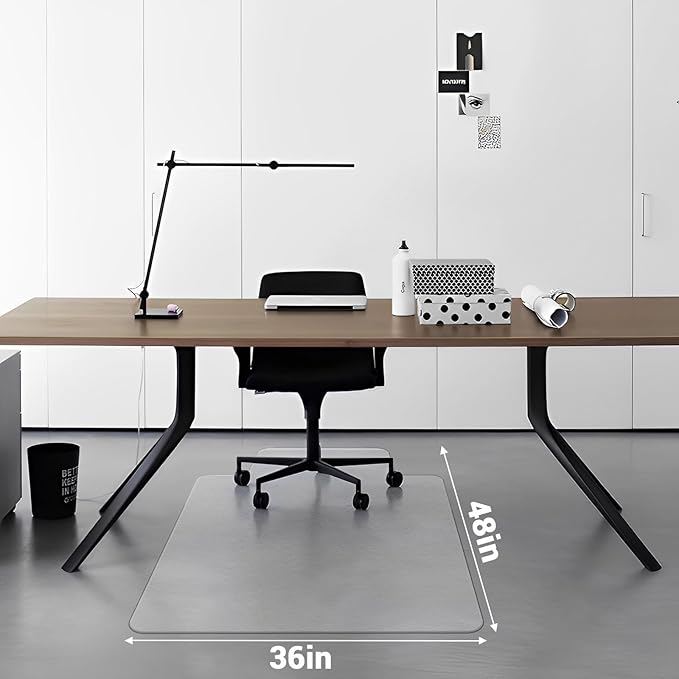 Office Chair Mat for Hard Floor, 36'' x 48'' Computer Desk Chair Mat for Floors, Easy Rolling for Office on Carpets Anti-Slip Carpet Protector for Rolling Work and Gaming Chairs