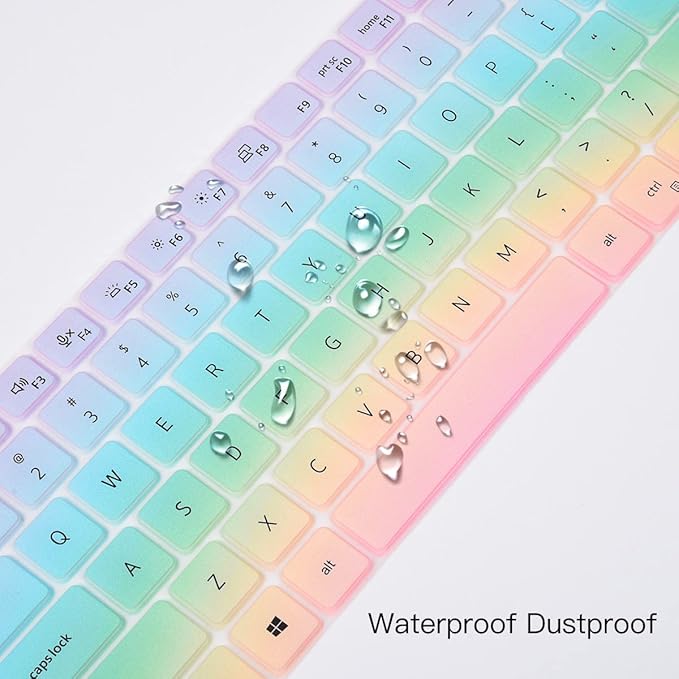 Keyboard Cover Skin for Dell Latitude 5420 5430 5440 5450 3440 3450 14, Dell Latitude 7420 7430 7440 7450 14, Latitude 9420 9430 9510 9520, Latitude 7520 15.6" Laptop Protector, Colorful