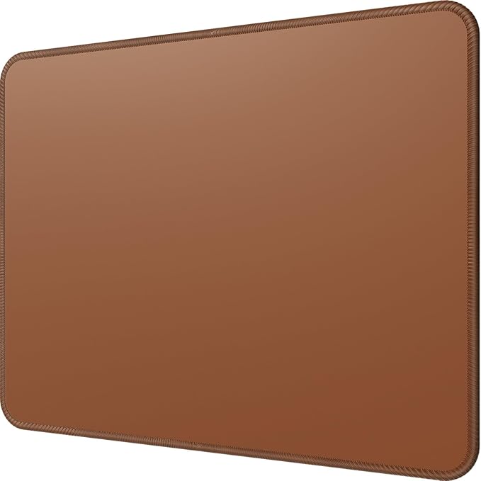 MROCO Mouse Pad [30% Larger] with Anti-Fray Stitched Edges, Premium-Textured Waterproof Surface, Non-Slip Rubber Base, Computer & Gaming Mouse Mat for Laptop, Office & Home, 8.5 x 11 in, Coffee Brown