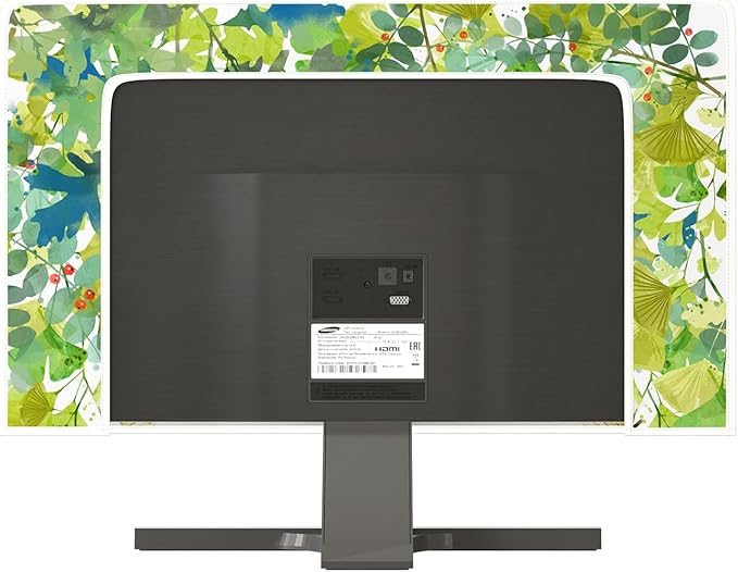 Watercolor Forest Waterproof Screen TV Dust Cover 65 Inch Spring Summer Botanical Butterfly Dust-Proof Television Covers Anti-Static Anti-Scratch Protective Cover for Desktop TVs