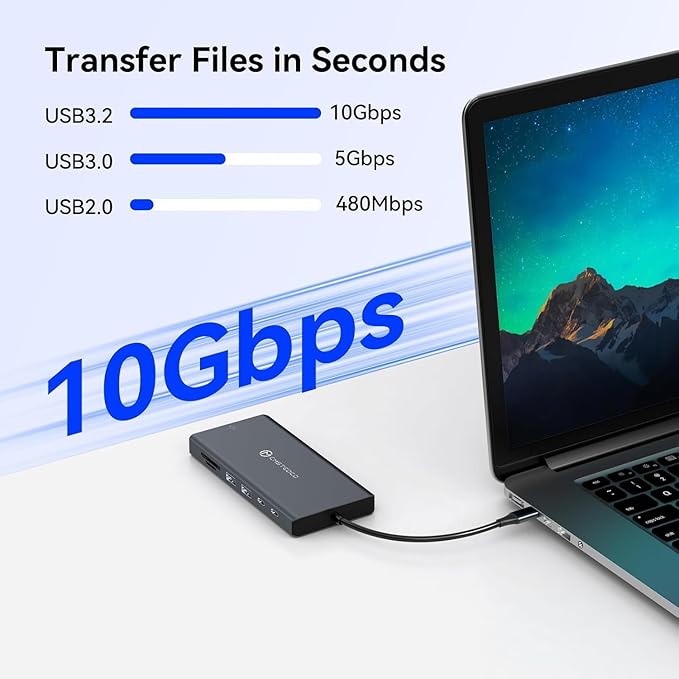 USB C Laptop Docking Station 3 Monitors with Dual DisplayPort 4K@120Hz and HDMI 4K@60Hz, 12 in 1 Thunderbolt Hub with USB A 3.0, USB C 3.2, Ethernet, SD, TF, PD 100W for Desktop Computer