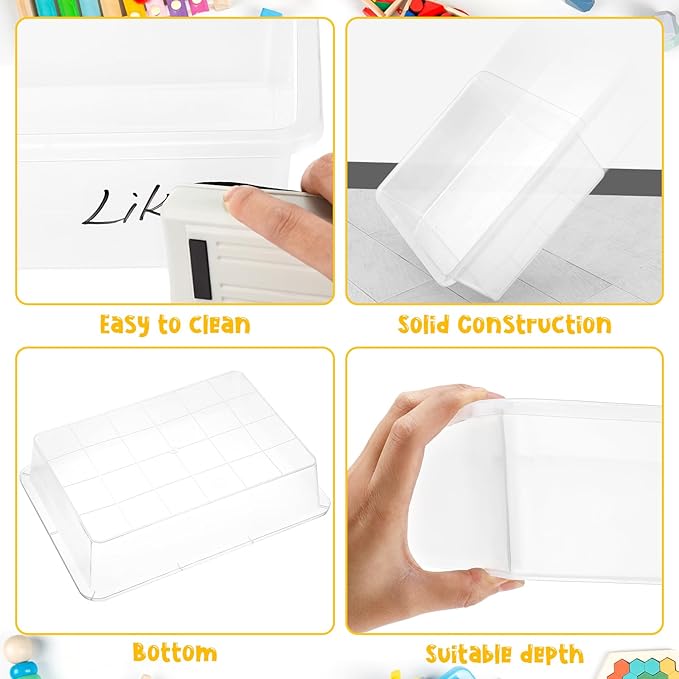 Hoteam 5 Pcs Paper Trays for Classroom Plastic Storage Bin Tray Bulk Stackable File Organizer for School Office Teacher Book Organization Supplies(Clear,13.78 x 9.84 x 3.15 Inch)