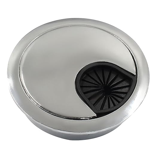 Bonsicoky 2"(50mm) Metal Desk Grommet, Zinc Alloy Desk Cord Hole Cover for Wires Cable Office Desk, Chrome