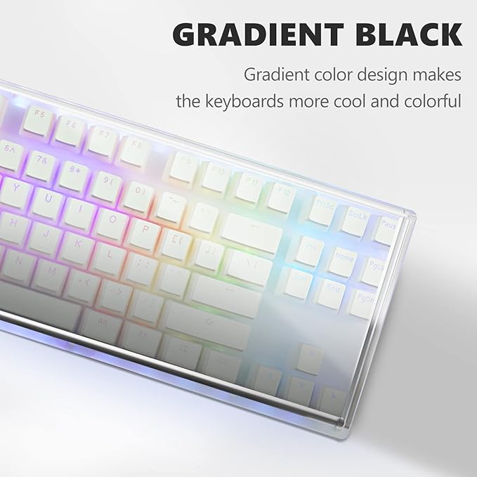 Geekria Acrylic Tenkeyless 80% Compact 87 Key Computer Mechanical Gaming Keyboard Dust Cover, Compatible with Razer Huntsman V2 TKL, Tournament Edition TKL (Gradient Black)