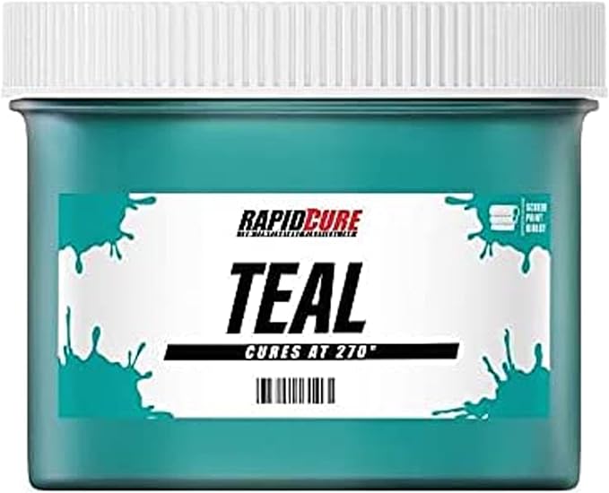 Rapid Cure® Screen Printing Ink Teal® (Quart - 32oz.) - Plastisol Ink for Screen Printing, Fast Curing Fabric Paint - Screen Print Direct®, USA Made