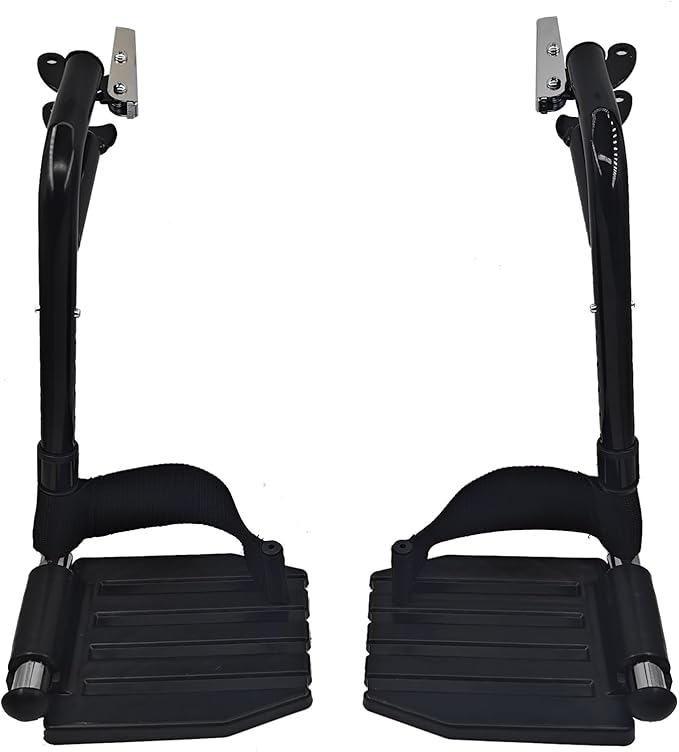Wheelchair Footrest, Wheelchair Replacement Part with Heel Ring for Standard Wheelchairs(Black)