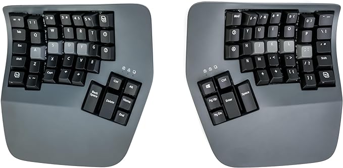 KINESIS Advantage360 Professional Split Ergonomic Keyboard - Bluetooth | Quiet Mechanical Switches | Fully Programmable Open Source | Contoured Shape | Adjustable Tenting | Backlit