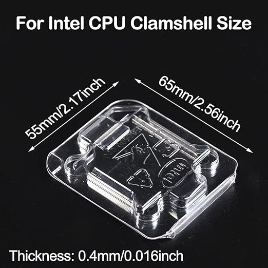 CPU Case Tray for Intel, Clamshell Plastic Protective Box Holder for Intel 775/1155/1151/1150/1156, Thicken Plastic Shell, with 10pcs Antistatic Bag + Label + Bubble Wrap, 10 Pcs