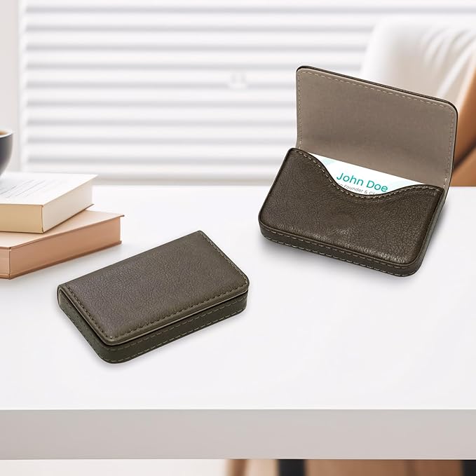 RFID Blocking Wallet - Minimalist Leather Business Credit Card Holder (A65-01)