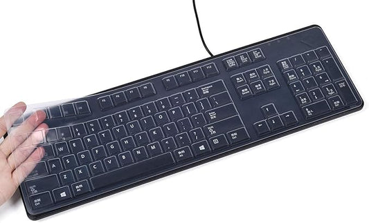 CASEDAO Ultra Thin Silicone Keyboard Cover for Dell Keyboard 104-key KB212-B KB4021 Wired Keyboard - Clear