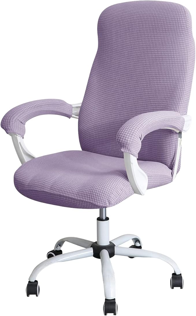FORCHEER Office Chair Armrest Cover Stretchable Water Resistant Spandex Stretch Jacquard Computer Office Chair Arm Pad Covers Chair Slipcover for Desk Chairs Arm 2P-Purple