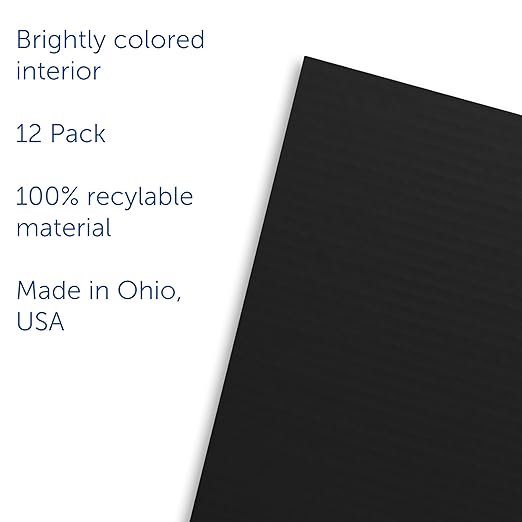 Flipside Products 18”x 48” Black Study Carrel, Privacy Boards, Student Privacy and Focus Booth for The Classroom, Desk Divider Cubby for Tests, Made in USA - 12 Pack