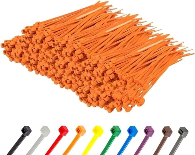 GTSE 4 Inch Orange Zip Ties, 5,000 Bulk Pack, 18lb Strength, UV Resistant Small Nylon Cable Ties, Self-Locking 4" Tie Wraps