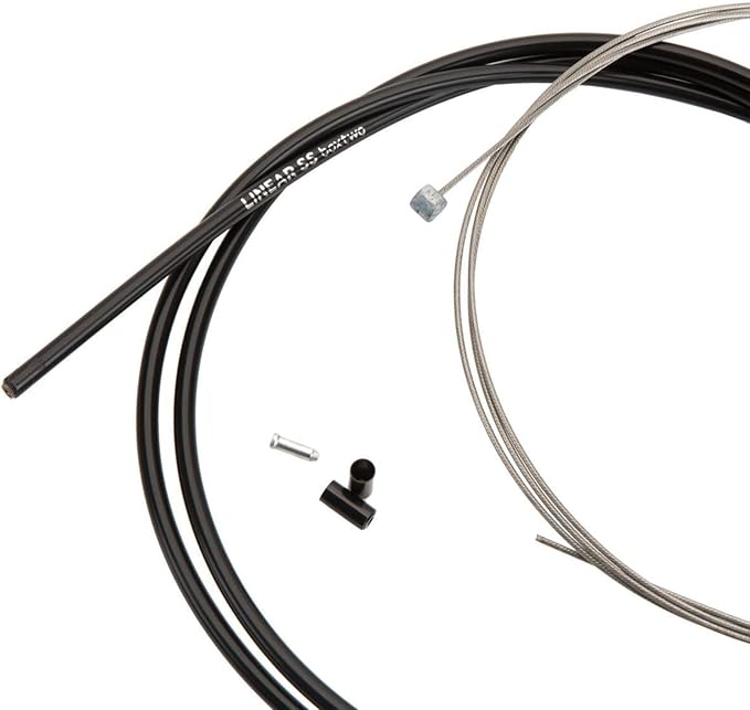 Box One/Two Linear Bicycle Brake Cable Housing Kit with 1 Set Bike Brake Line, 1 Piece Bike Cable Housing with 2 Alloy End Caps Compatible for All V Brakes
