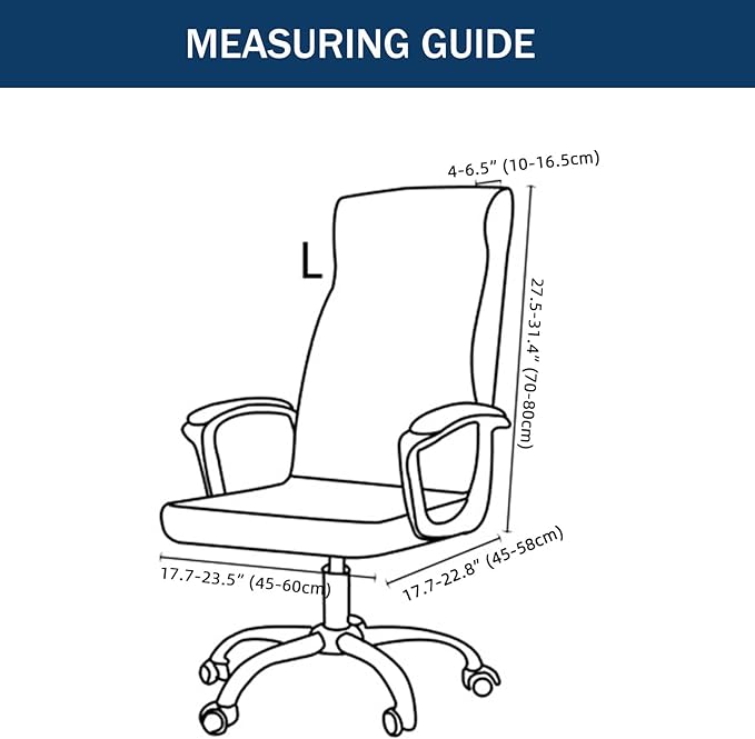 NILUOH Stretch Office Computer Chair Cover with Zipper, Rotating Boss Chair Slipcovers, Soft Chair Cover for Dorm Desk Chair, Soft Fit Universal Removable Spandex