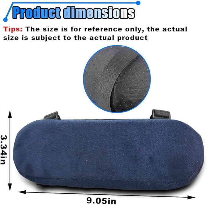 BDZMC 2PCS Car Seat Armrest Covers, Soft & Comfortable Office Chair Arm Pad, Anti-Scratch Car Armrest Cushion, Universal Car Armrest Pillow Protector Cover for Most Cars (Navy)