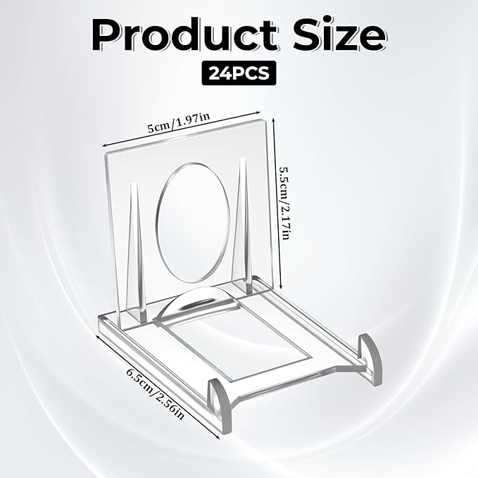 24pcs Acrylic Book Stands for Display Adjustable Book Display Stand Clear Acrylic Handbag Stand Holder for Wallet Purse Bag Small Easel Jewelry Displays Organizer for Party Wedding Home Decor Birthday