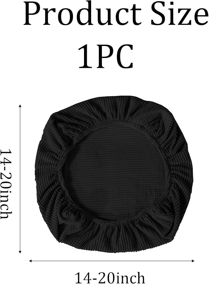 One Stretch Office Chair Cover, Universal Elastic Computer Desk Seat Slipcover, Washable Removable Protective Cover for Rotating Swivel Chair, Anti-Dust(Black)