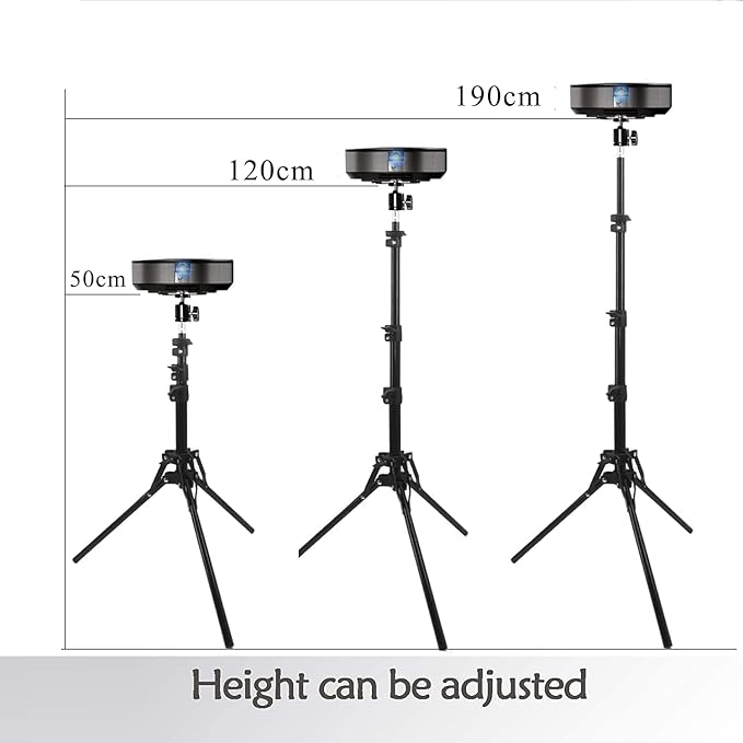 Coret Projector Tripod Stand Mount, Portable Tripod Mount Floor Stand, Folding, Outdoor Stand for Projector, Adjustable Height 19in to 75in (not incluld Tray)