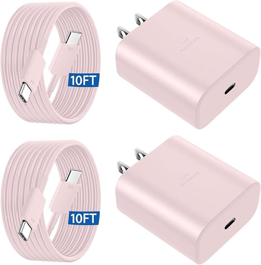 45W USB C Super Fast Charger Type C Charger Fast Charging Android Phone Charger Block with 10FT Type C Charging Cable for Samsung Galaxy S26 Ultra/S26/S26+/S25/S25 Ultra/S25+/S24 Ultra/S23 Ultra/S22