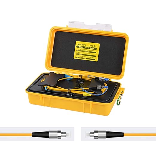 KOMSHINE FC UPC-FC UPC OTDR Launch Cable Box G652D Fiber Singlemode 9/125, OTDR Launch Cable Box Optical Fiber Test Extension Line Single Mode Dead Zone Eliminator 500M