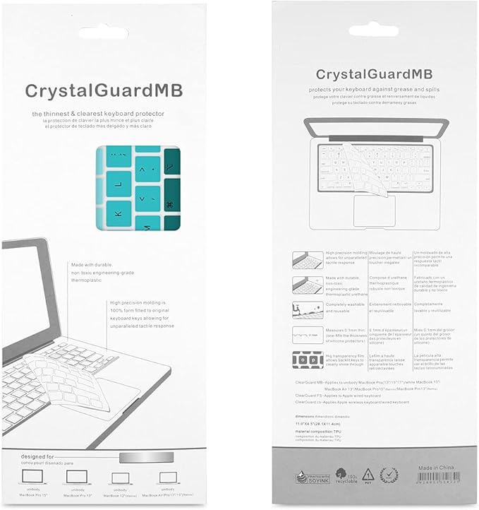 Batianda Premium Gradient Color Keyboard Cover for New MacBook Pro 14'' Pro 16'' 2024 2023 M4 M3 M2 M1 Pro/Max Chip & New MacBook Air 13 15 inch Soft-Touch Silicone Protective Skin,White to Green