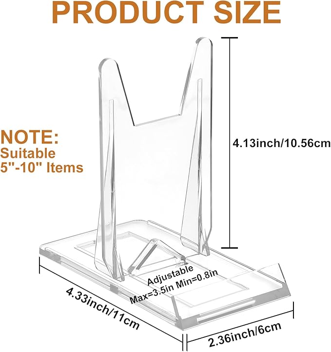 30 Pack Book Display Stand Adjustable Clear Display Holder Easel Collector Stand Thickened Comic Book Holder Clear Easel Plate for Home Office Back to School Album CD Magazine Postcard Artworks