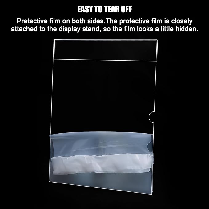 xydstay 12pack 8.5 X 11 Wall Mount Acrylic Sign Holder with Tape, Clear Plastic Menu Holder, Unbreakable Table Sign Holder for Office, Restaurant, Store, School and Home Use with Notch