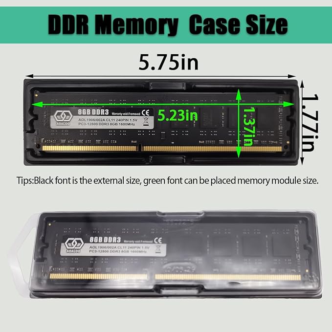 10 pcs DDR Memory Desktop RAM Module Case,Plastic Box Packaging Container Clamshell Memory Module,Antistatic Tray for DDR2, DDR3 and DDR4