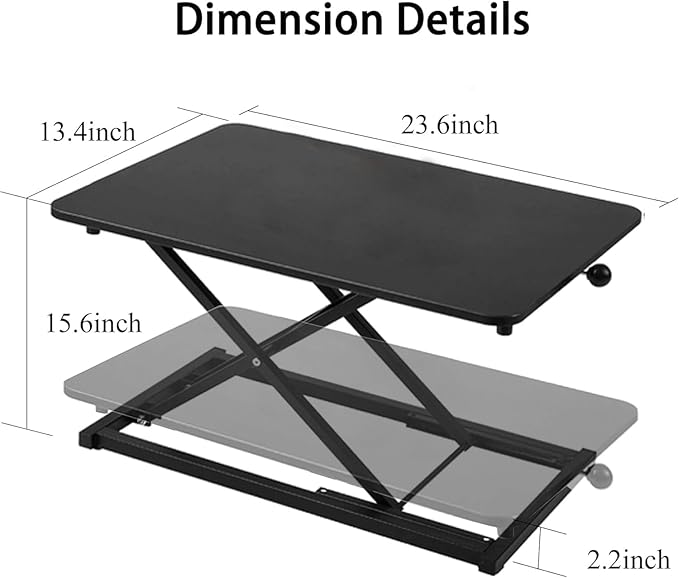 Adjustable Height Standing Desk Converter, Keyboard Riser for Stand Up Desk Riser, Computer Keyboard Stand for Desktop, Computer Workstations for Home Office