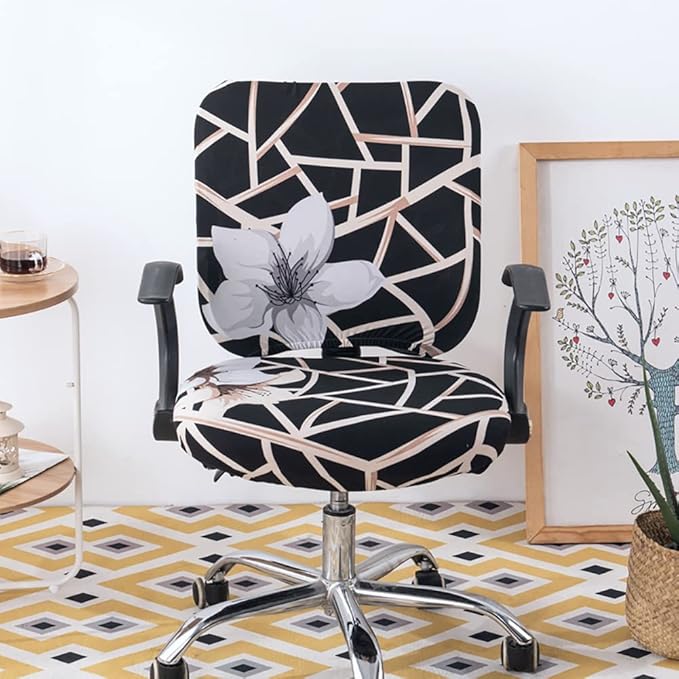 Melaluxe Computer Office Chair Cover - Protective & Stretchable Universal Chair Covers Stretch Rotating Chair Slipcover