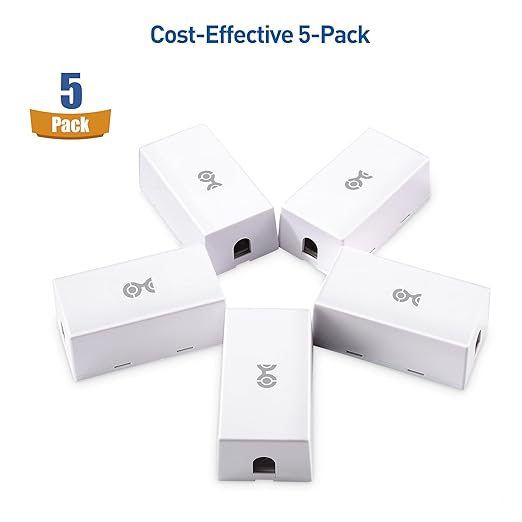 Cable Matters 5-Pack Cat 6 Splice, Cat 6 Ethernet Junction Box (Cat6 Junction Box/Ethernet Splice) in White
