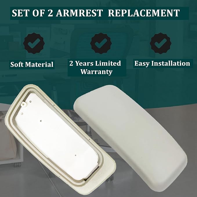 Chair Armrest Replacement, Arm Pad Caps Replacement for Haworth Zody Office Chair 1 Pair (Grey)