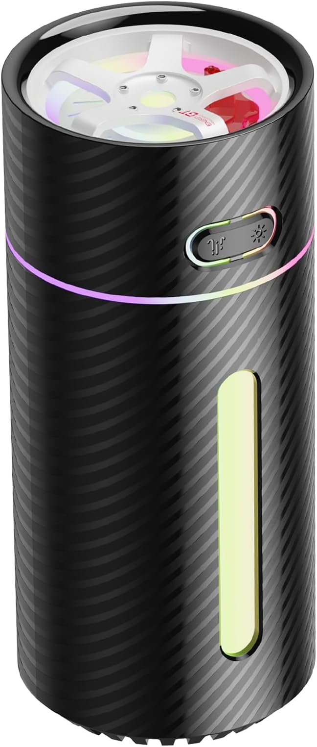 Rim GT Auto Portable Mini Humidifier with fidget spinner,Cool Mist,Rechargable,USB Powered,relieve pressure and stress,Cool Steam for Bedroom Desk,Office,Car,Outdoor Travel