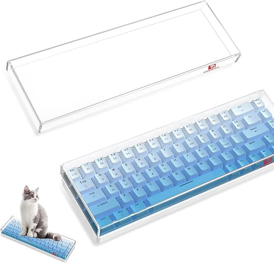 ZIYOU LANG KC02 Acrylic Clear Transparent Keyboard Cover(12.28*4*0.9’’) with Dustproof Waterproof Anti-hit Anti-cat Protective Case for 65% Small Layout 61Key 64Key 68Key Mechanical Gaming Keyboard