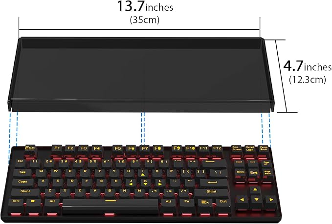 Geekria Tenkeyless TKL Keyboard Dust Cover, Acrylic Keypads Cover for 80% Compact 87 Key Computer Mechanical Gaming Keyboard, Compatible with Razer Huntsman Tournament Edition TKL, V2 TKL
