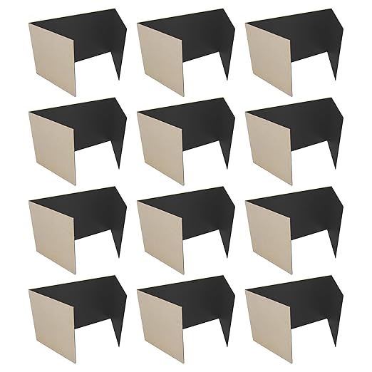 Flipside Products 18”x 48” Black Study Carrel, Privacy Boards, Student Privacy and Focus Booth for The Classroom, Desk Divider Cubby for Tests, Made in USA - 12 Pack