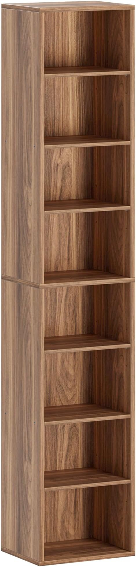 IRONCK Tall Narrow Bookshelf 8 Tiers, Compact Corner Bookcase, Floor Standing Display Storage Shelves 71 in Tall, Easy to Match for Living Room, Office, Study, Bedroom