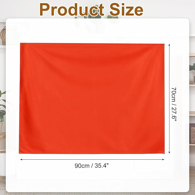 uxcell Cabinet Curtains, Dust Proof Privacy Drape Short Curtain, Hook & Loop Under The Desk Skirt for Kitchen Bathroom Closet Storage Room (35.4" W x 27.6" H, Red)
